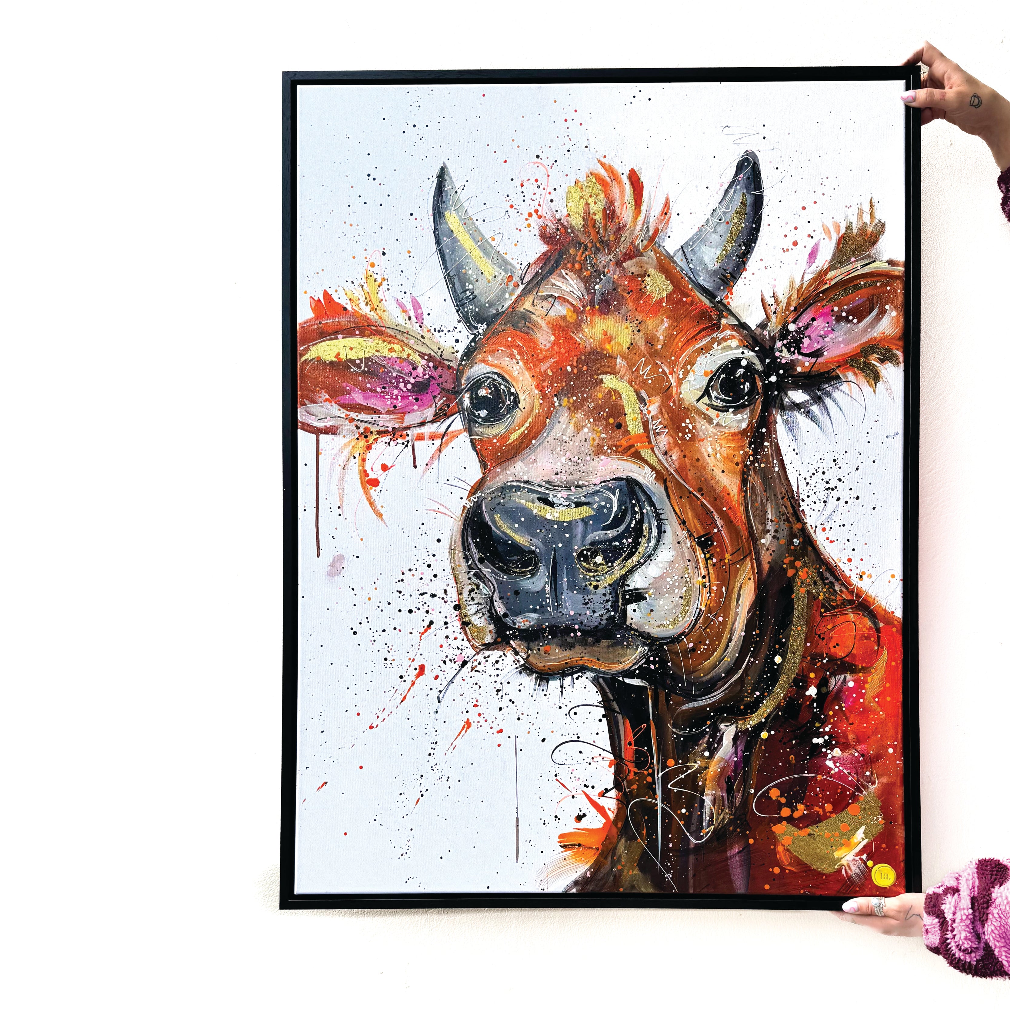 Hand Embellished Jerry the Jersey Cow