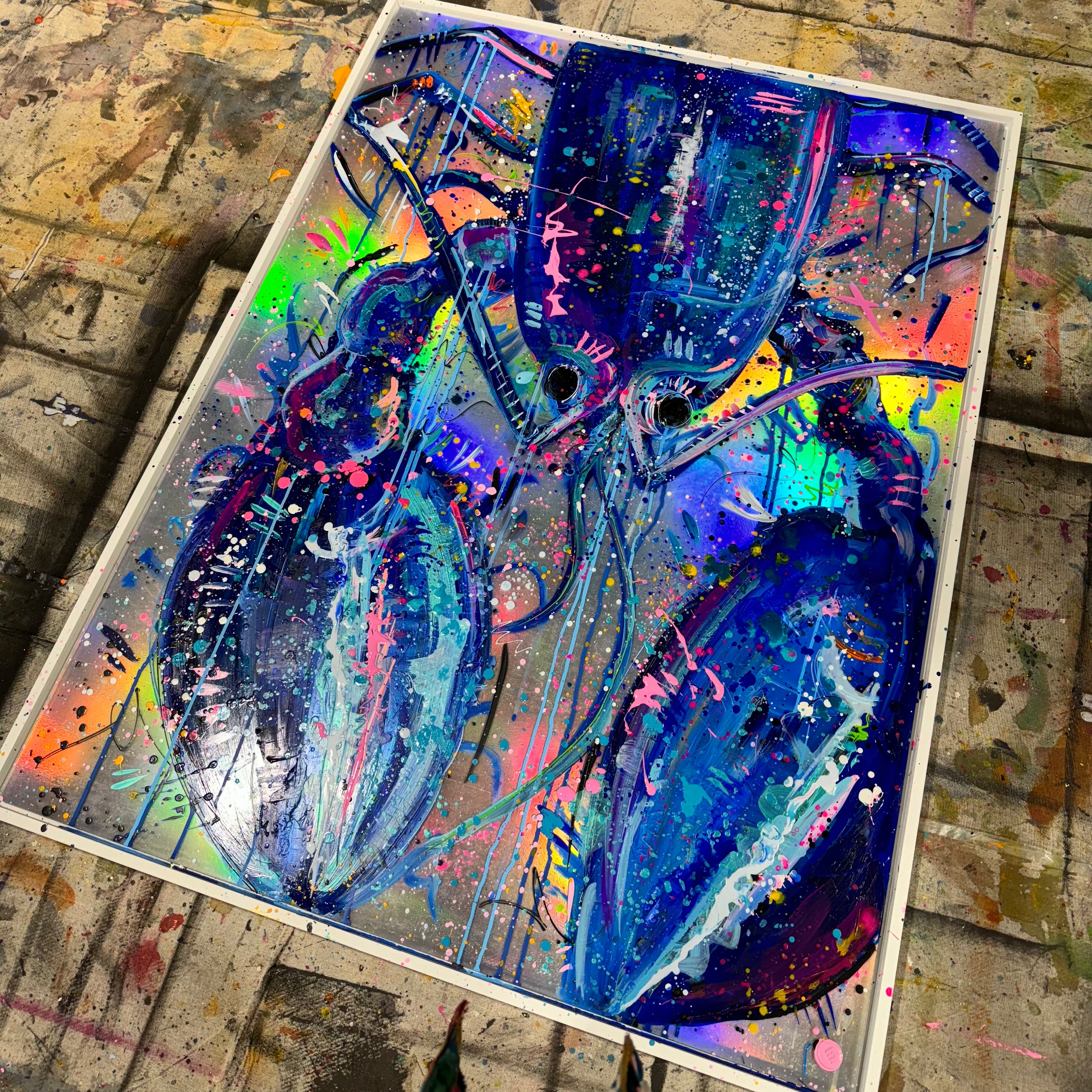 Lady Larissa the Holographic Lobster 🦞 Original - SOLD
