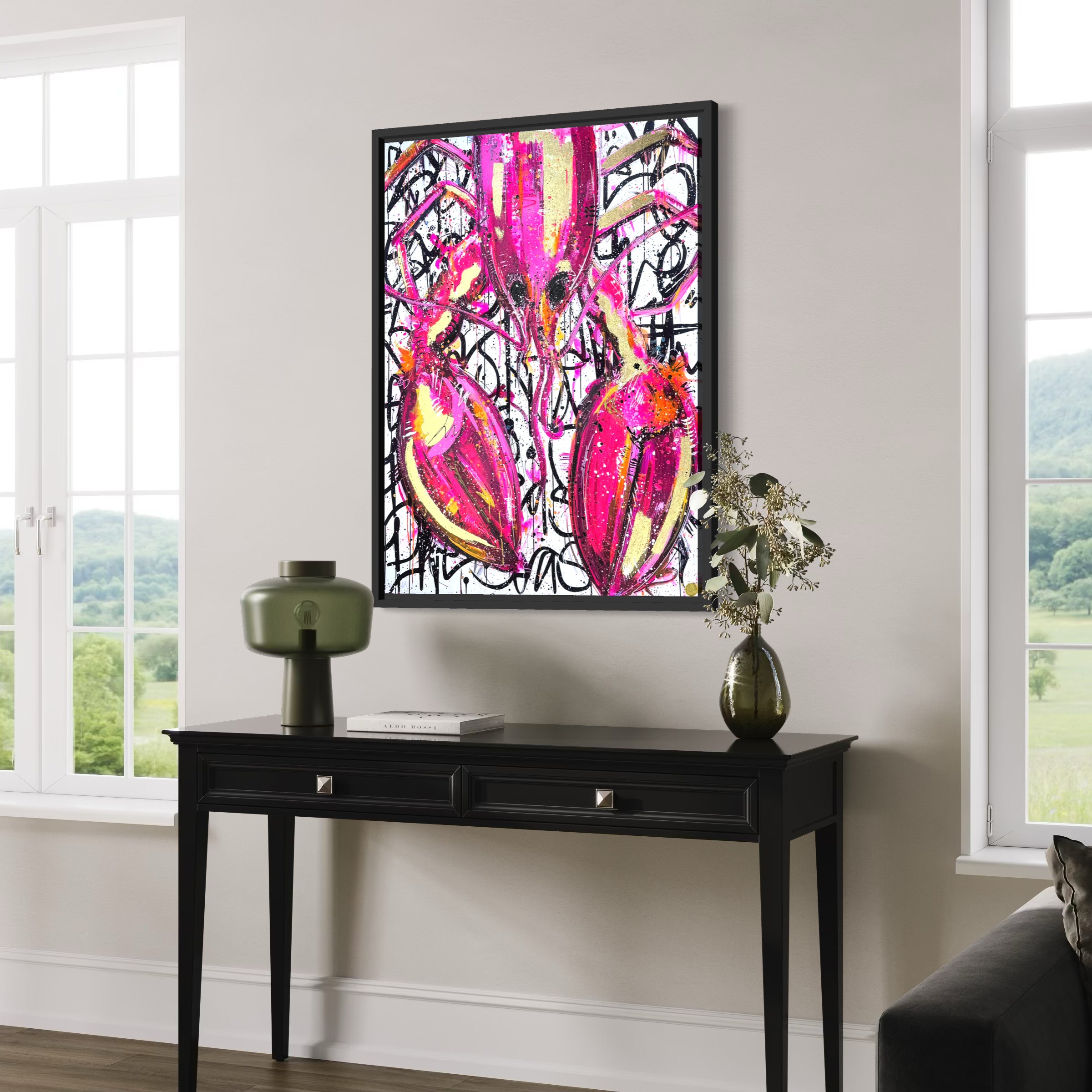 Hand Embellished Clawdia the Pink Lobster